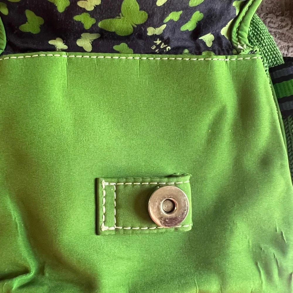 The Sak Mini Green Backpack Adjustable Straps Purse Handbag Butterfly pattern 🎒 - Picture 6 of 8